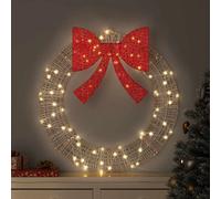 vidaXL Couronne avec 60 LED Blanc chaud 76 x 76 x 8 cm PET