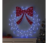vidaXL Couronne avec 60 LED Bleu 76 x 76 x 8,5 cm Acrylique