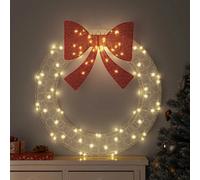 vidaXL Couronne avec des lumières à LED Blanc chaud 90 cm Acrylique