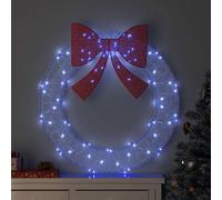 vidaXL Couronne avec 80 LED Bleu 92 x 92 x 9,5 cm Acrylique
