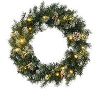 vidaXL Couronne de Noël avec lumières LED Vert 60 cm PVC Vert