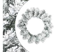 vidaXL Couronne de Noël Vert et Blanc Ø 30 cm PVC