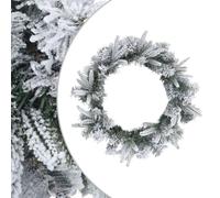 vidaXL Couronne de Noël Vert et Blanc Ø 50 cm PVC et PE