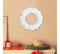 vidaXL Couronnes de Boules de Noël 2 pcs Blanc 33 x 33 x 7 cm