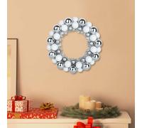 vidaXL Couronnes de Boules de Noël 2 pcs Blanc et Argent