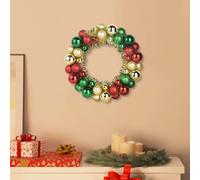 vidaXL Couronnes de Boules de Noël 2 pcs Multicolore 33 x 33 x 7 cm