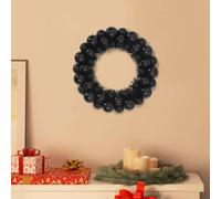 vidaXL Couronnes de Boules de Noël 2 pcs Noir 33 x 33 x 7 cm