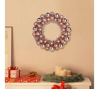 vidaXL Couronnes de Boules de Noël 2 pcs Rose doré 33 x 33 x 7 cm