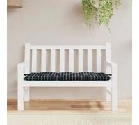 vidaXL Coussin de banc de jardin carreaux noir 120x50x7 cm tissu 361596 Noir G