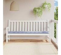 vidaXL Coussin de Banc de Jardin, Galette de Chaise Antidérapante, Décoration Terrasse Patio Salle de Séjour, Rayures Bleues 361201 Blanc G