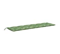 vidaXL Coussin de banc de jardin Motif de feuilles 200x50x7 cm Tissu extérieur