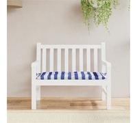 vidaXL Coussin de banc de jardin rayures bleues et blanches 110x50x7cm, coussin, coussin de banc, coussin de jardin, coussin d'extérieur G