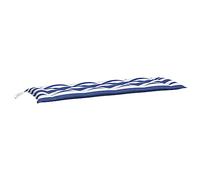 vidaXL Coussin de banc de jardin Rayures bleues et blanches 150x50x7 cm