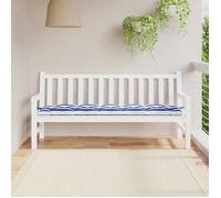 vidaXL Coussin de banc de jardin Rayures bleues/blanches 180x50x7 cm