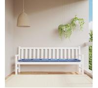 vidaXL Coussin de banc de jardin rayures bleues et blanches 200x50x7cm 361652
