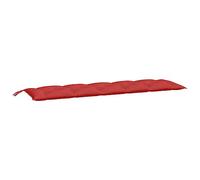 vidaXL Coussin de banc de jardin imperméable avec jeux de cordes Rouge 180x50x7 cm