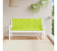 vidaXL Coussins de banc de jardin Lot de 2 – Tissu Oxford imperméable, jeux de cordes, Vert vif
