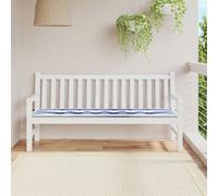 vidaXL Coussin de banc d'extérieur rayé bleu & blanc 180x50x4 cm Tissu Oxford