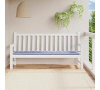 vidaXL Coussin de banc jardin Rayé Bleu Blanc