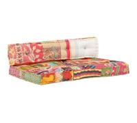 vidaXL Coussin de canapé palette Multicolore Tissu Patchwork