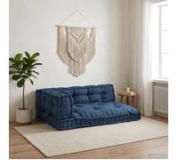 Vidaxl Coussin De Canapé Sur Palette 3 Pcs Indigo Tissu