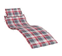 vidaXL Coussin de Chaise Longue à Carreaux Rouge 186x58x4 cm