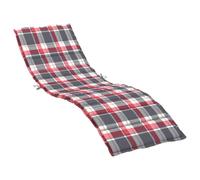 vidaXL Coussin de Chaise Longue à Carreaux Rouge 200x50x3 cm