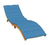 Vidaxl Coussin De Chaise Longue Bleu Mélangé 200x60x4 Cm Tissu