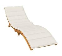 Vidaxl Coussin De Chaise Longue Crème Mélangé 200x60x4 Cm Tissu