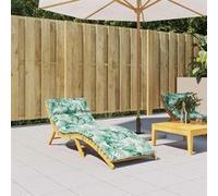 vidaXL Coussin de chaise longue motif de feuilles 180x60x4 cm, coussin, coussin de siège, coussin de patio 361864 Or G