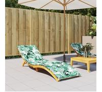 vidaXL Coussin de Chaise Longue Motif de Feuilles Tissu Oxford, 200 x 50 x 4 cm