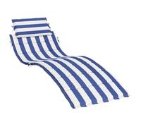 vidaXL Coussin de chaise longue rayures bleues/blanches tissu oxford
