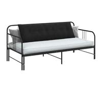vidaXL Coussin de Dos Noir 160 x 50 cm Tissu en Velours côtelé, Décor de Salon, Coussin Tout Doux, Oreiller de Soutien, Style Contemporain, Housses Amovibles, Confort Moelleux