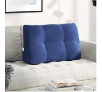VIDAXL Coussin de dos velours bleu 80 x 24 x 50 cm - soutien ergonomique, housse déhoussable