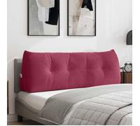 VidaXL Coussin de dos velours Bordeaux 140 x 24 x 50 cm - housse déhoussable