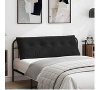 vidaXL Coussin de Dos Noir 140 x 50 cm Tissu en Velours côtelé, Décor de Salon, Coussin Tout Doux, Oreiller de Soutien, Style Contemporain, Housses Amovibles, Confort Moelleux
