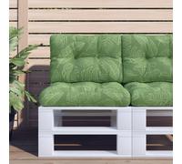 vidaXL Coussin de Palette, Galette de Chaise Rembourrée, Décoration Salle de Séjour Jardin Terrasse Patio, Motif de Feuilles 50x40x12 cm Tissu