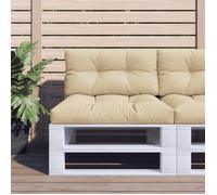 vidaXL Coussin de palette beige 80x40x12 cm tissu, coussin, coussin de canapé, coussin de chaise, coussin extérieur, 360604