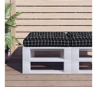 vidaXL Coussin de Palette, Galette de Chaise Rembourrée, Décoration Salle de Séjour Jardin Terrasse, Motif à Carreaux Noir 60x60x12 cm Tissu Noir G