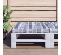 Vidaxl Coussin De Palette Motif À Carreaux Gris 80x80x12 Cm Tissu