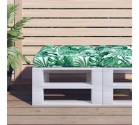 vidaXL Coussin de Palette Motif de Feuilles 50x50x12 cm Tissu