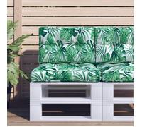 vidaXL Coussin de palette motif de feuilles 50x40x12 cm tissu 360547