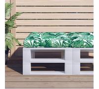 vidaXL Coussin de Palette Motif de Feuilles 50x50x12 cm Tissu