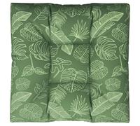 vidaXL Coussin de palette motif de feuilles 80x80x12 cm tissu Multicolore