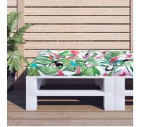 vidaXL Coussin de Palette Multicolore 80x80x12 cm Tissu 360508 Vert/Rose