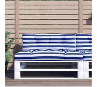Coussin De Canapé Palette Rayures Bleues Et Blanches Tissu Vidaxl Vidaxl Bleu