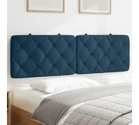 vidaXL Coussin de Tête de Lit, Oreiller de Tête de Lit avec Bandes Auto-agrippantes, Coussin Rembourré Chambre à Coucher, Bleu 160 cm Velours