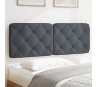 vidaXL Coussin de Tête de Lit, Oreiller de Tête de Lit avec Bandes Auto-agrippantes, Coussin Rembourré Chambre à Coucher, Gris Foncé 120 cm Velours