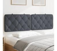 vidaXL Coussin de Tête de Lit, Oreiller de Tête de Lit avec Bandes Auto-agrippantes, Coussin Rembourré Chambre à Coucher, Gris Foncé 160 cm Velours