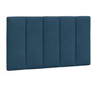 vidaXL Coussin de Tête de Lit Hanko, Oreiller de Tête de Lit avec Bandes Auto-agrippantes, Coussin Rembourré Chambre à Coucher, Bleu 80 cm Velours